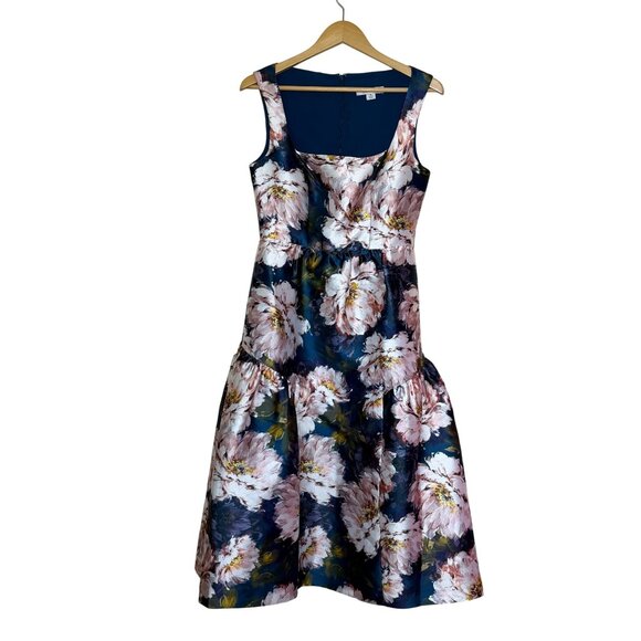 Kay Unger New York Lydia Tea Length Dress Womens Size 6 Wedding Guest Formal - Picture 3 of 12